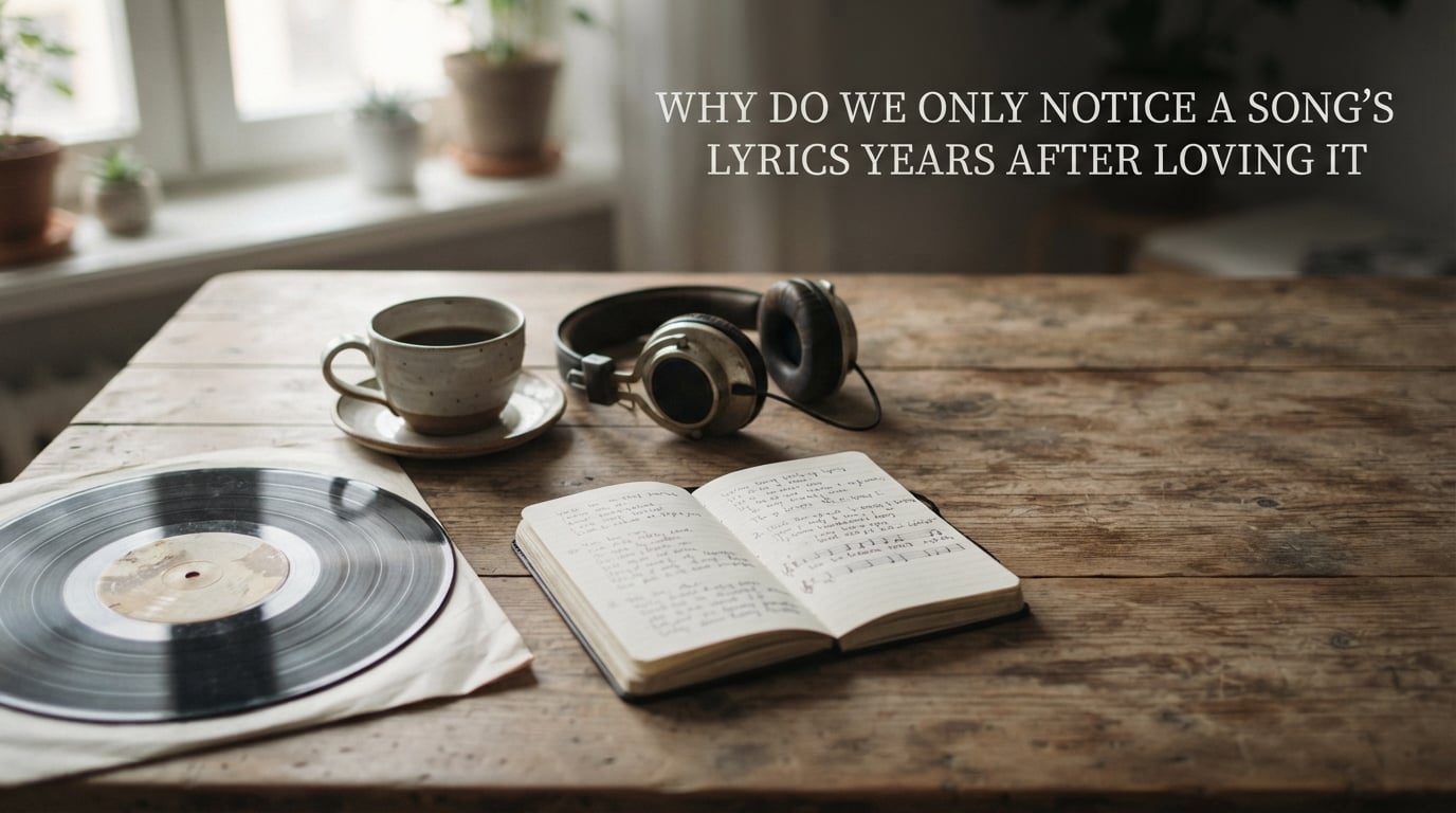 Why do we only notice a song's lyrics years after loving it